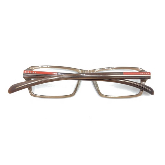 Prada VPS04A ZX0-1O1 Brown Clear Rectangle Eyeglasses Frames 52-16 140 Italy - Picture 11 of 12